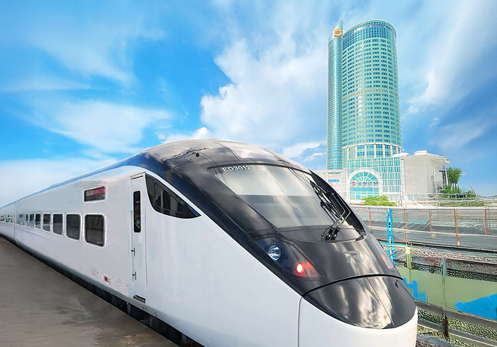 台南遠東香格里拉為台南當地至高地標,鄰近台南火車站,步行即可抵達,是旅遊住宿的便利選擇。(圖/台南遠東香格里拉提供)