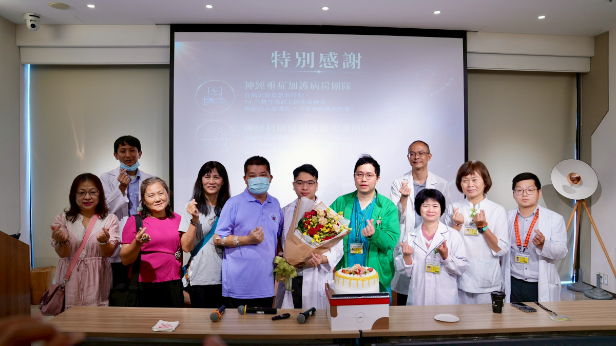 59歲男歷經鬼門關，成功脫離重症肌無力危象重獲新生。圖／秀傳提供