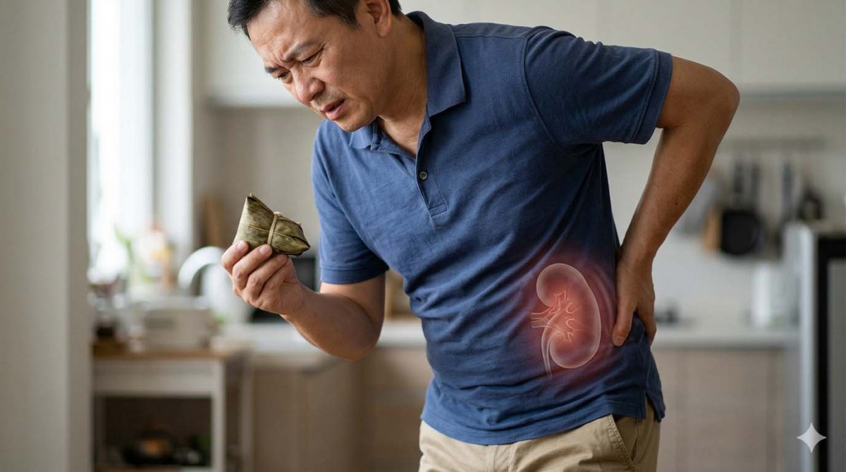 傳統粽子多為「高鹽、高油、高磷、高鉀」的集合體，若攝取過量，恐引發水腫、呼吸急促／嘉基提供