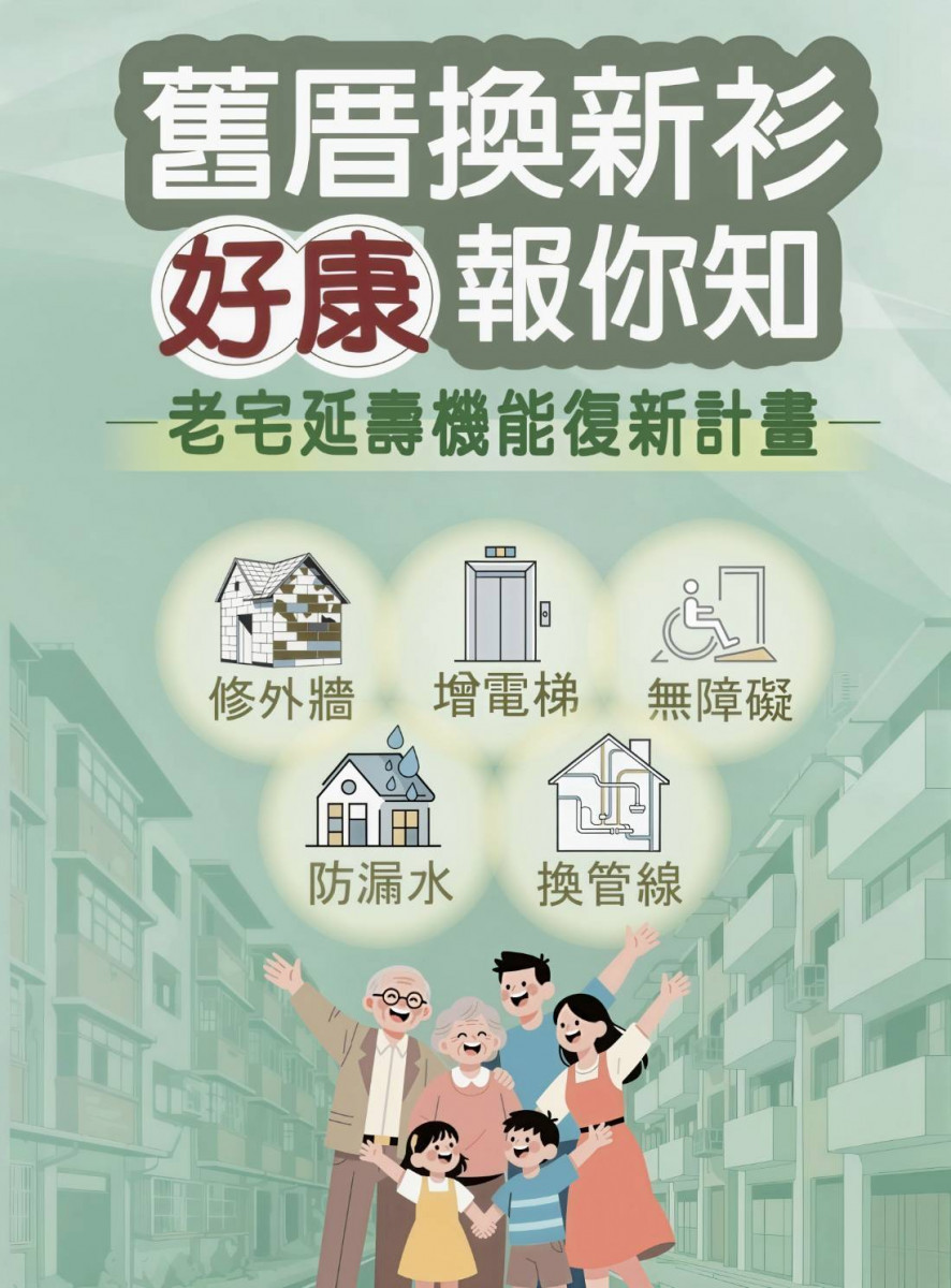 南市「內政部老宅延壽機能復新計畫」　即起至9/11受理申請