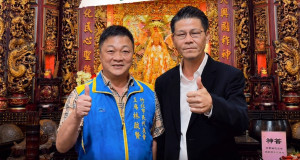心繫好友選情，林佳新前往竹北，幫林啟賢加油打氣。