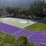 內灣國小操場跑道及中央球場整建後。