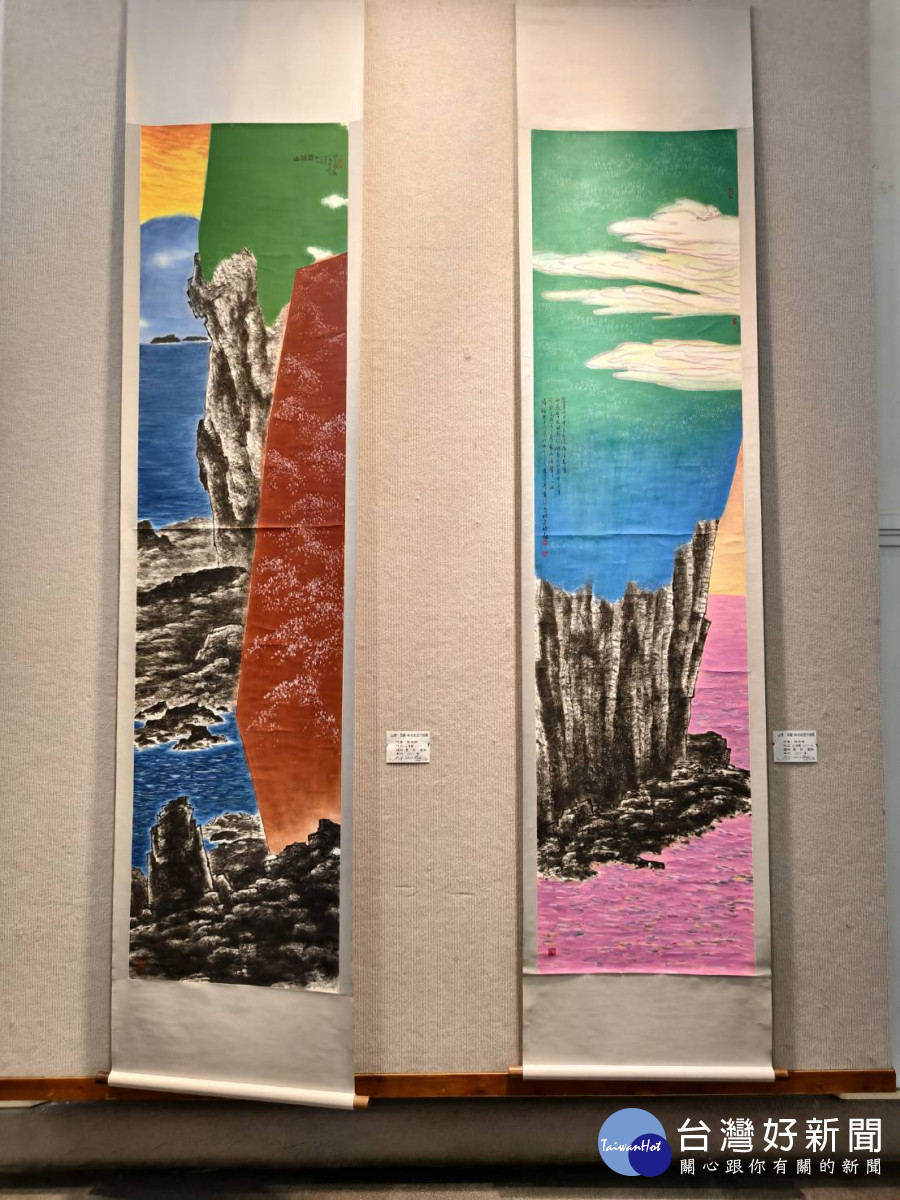 山情海韻入墨韻，林世斌創作個展彰化藝術館登場。圖／記者鄧富珍攝