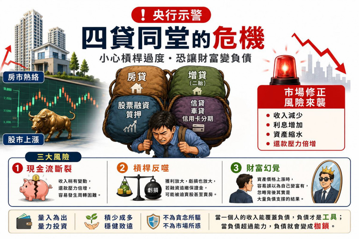 央行示警「四貸同堂」的危機