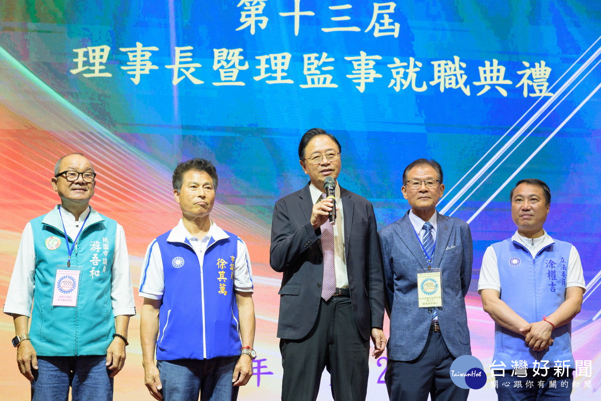 桃園市長張善政於「桃園市大園工業區廠商協進會第13屆理事長暨理監事就職典禮」中致詞。<br />