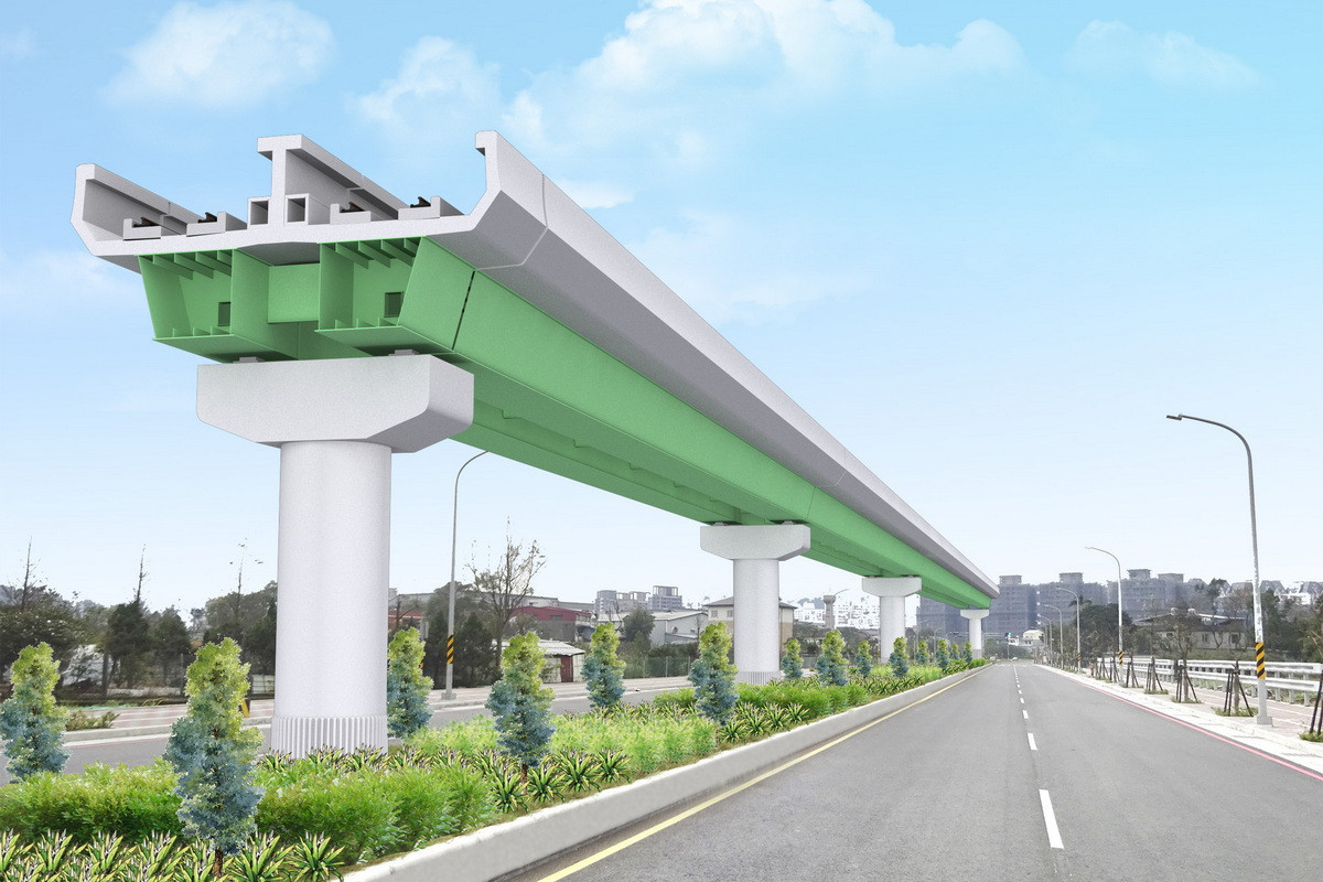 高架橋樑示意圖。<br />