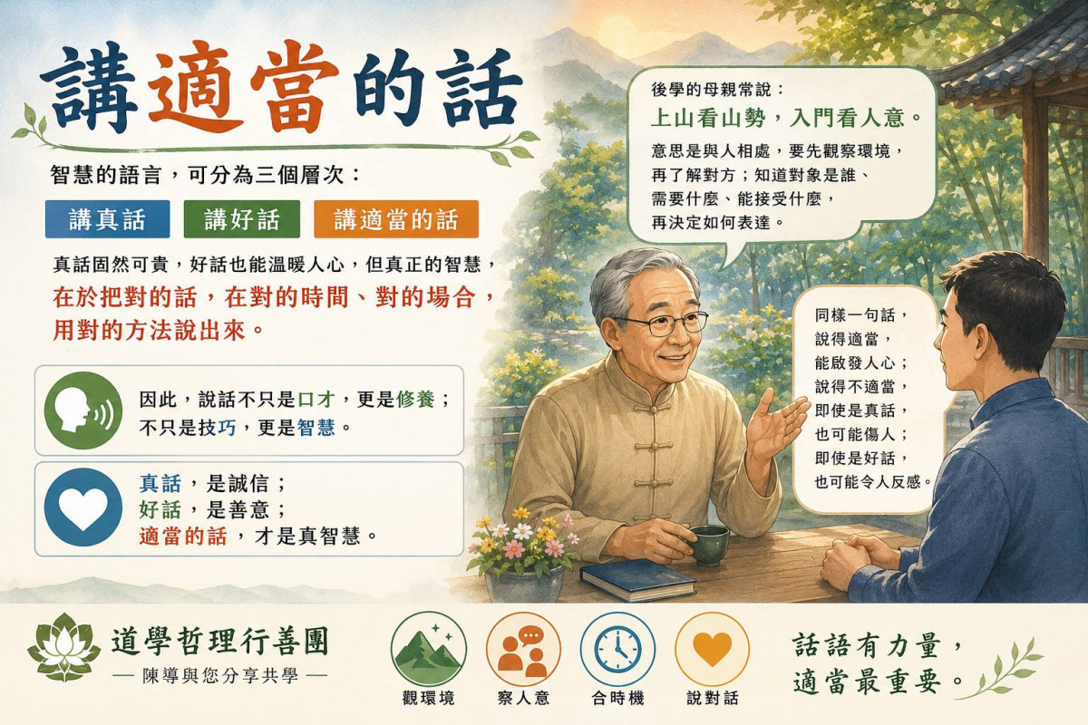 講適當的話