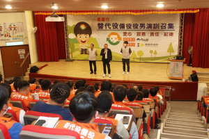 嘉義市政府消防局今天辦理第二梯次「115年替代役備役役男防災救護組訓練」，召集400名備役役男參訓／嘉義市府提供