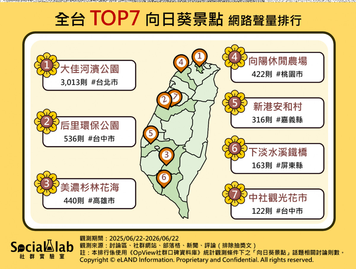 全台七大「金黃向日葵」私房地圖　用溫暖花海治癒你的盛夏日常