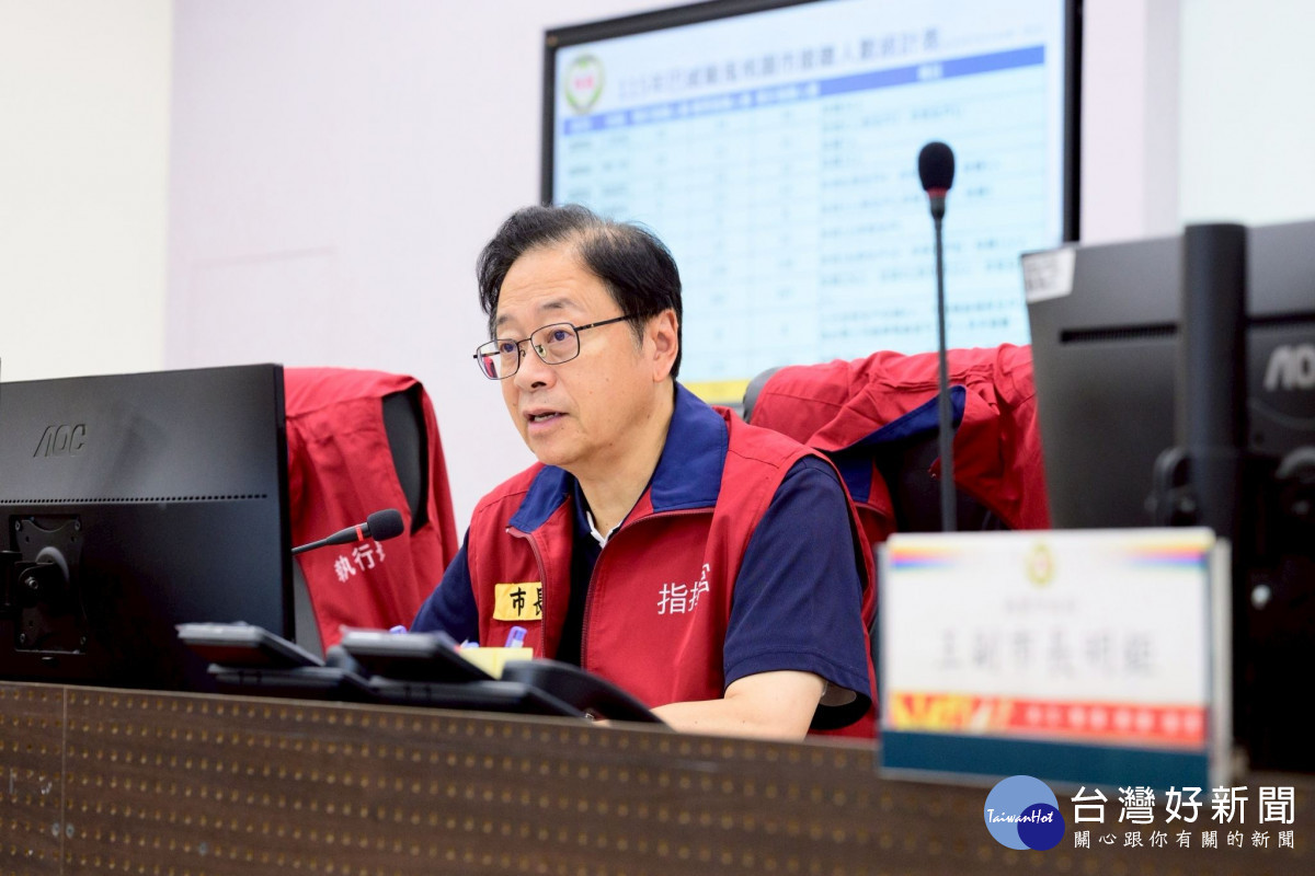 張市長:颱風影響持續 嚴守防災應變、即時處置災情。