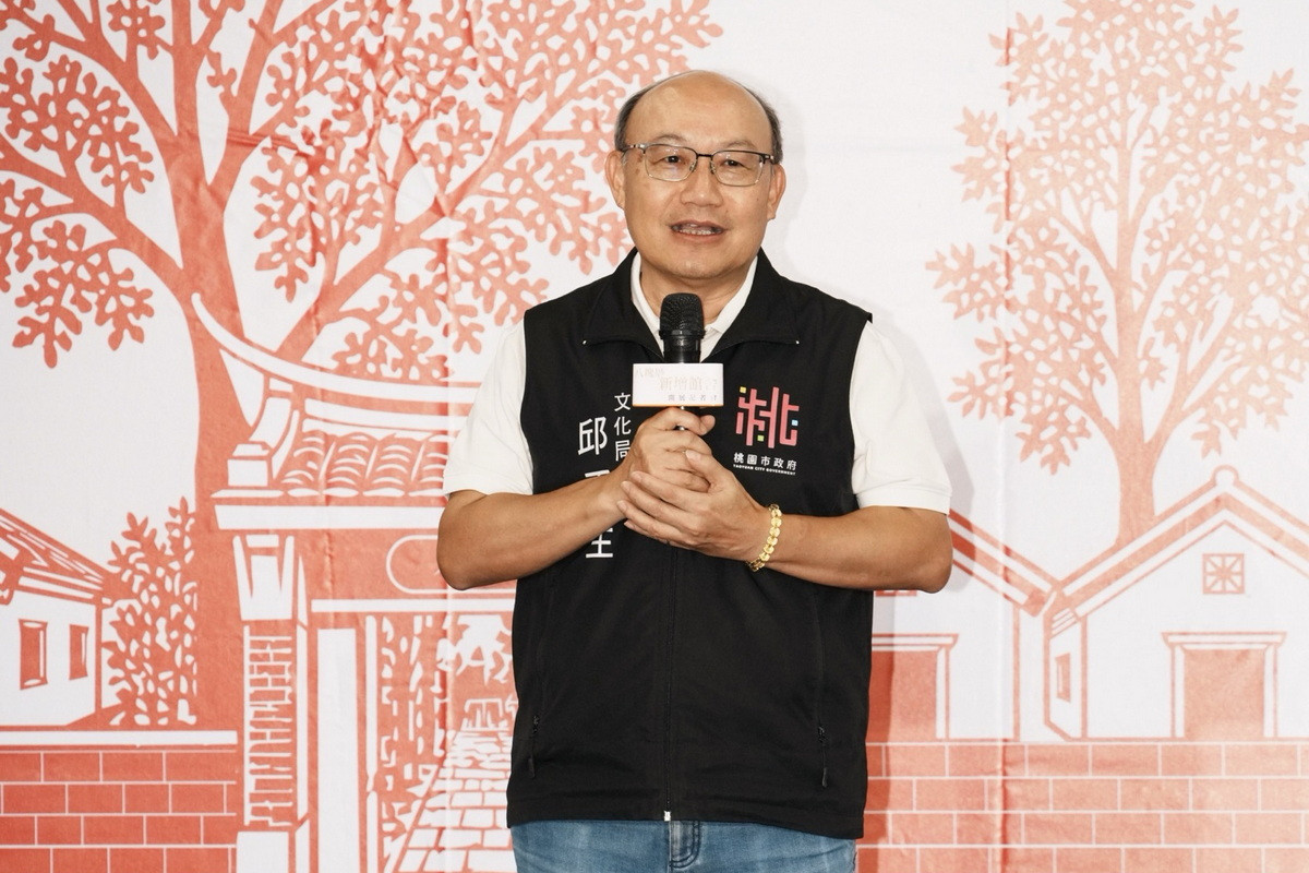 桃園市政府文化局長追正生於開幕典禮中致詞。<br />