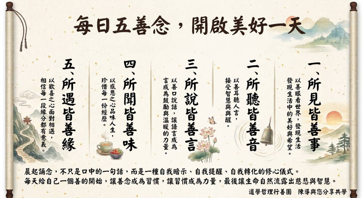 每日五念善，開啟美好一天