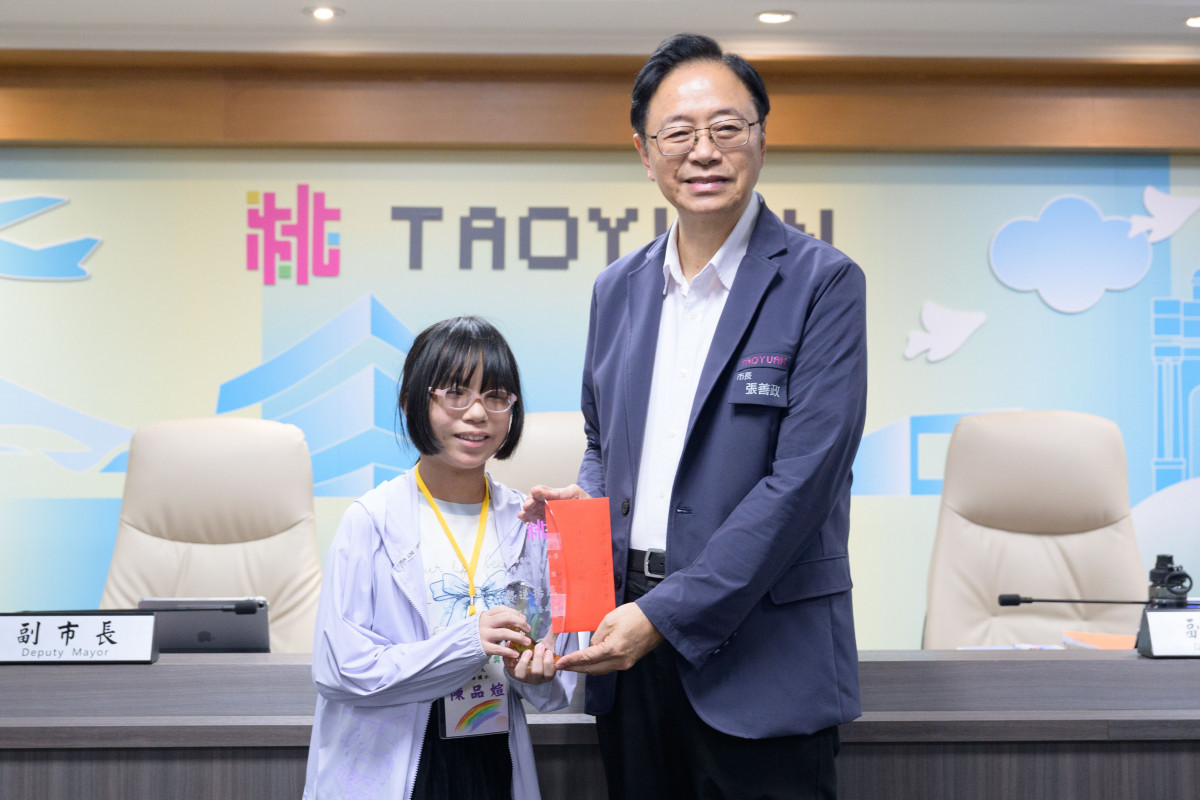 瑞梅國小陳品媗獲6總統教育獎　張善政：肯定勇敢逐夢展現生命韌性