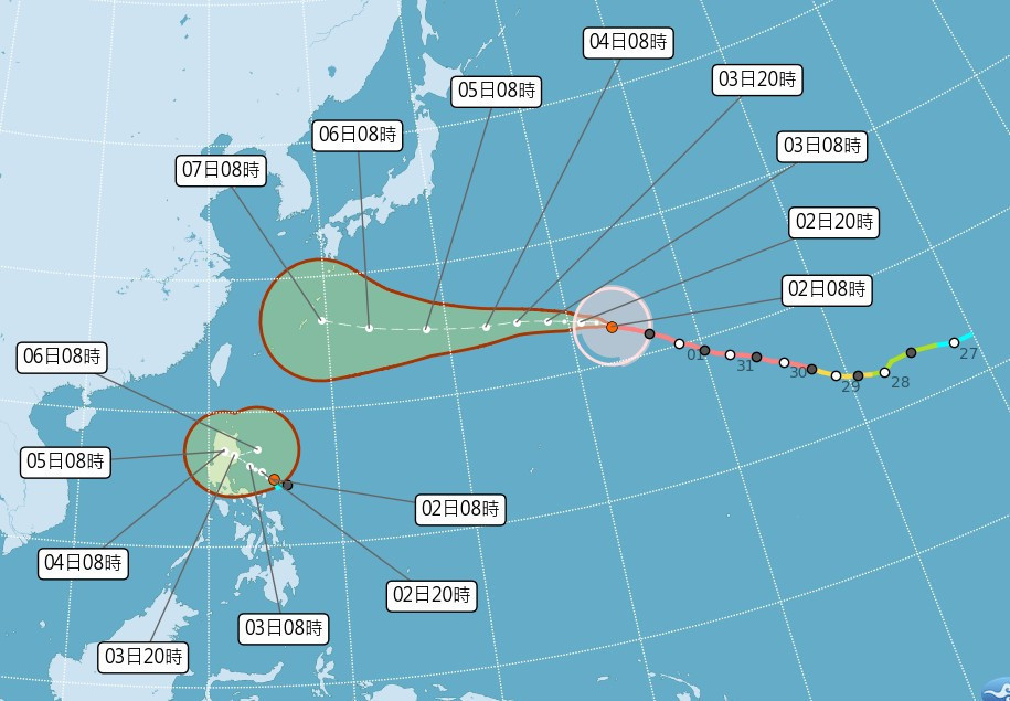 颱風白海豚逼近琉球！台灣北部海面侵襲率50%　週五起外圍環流帶來雨勢