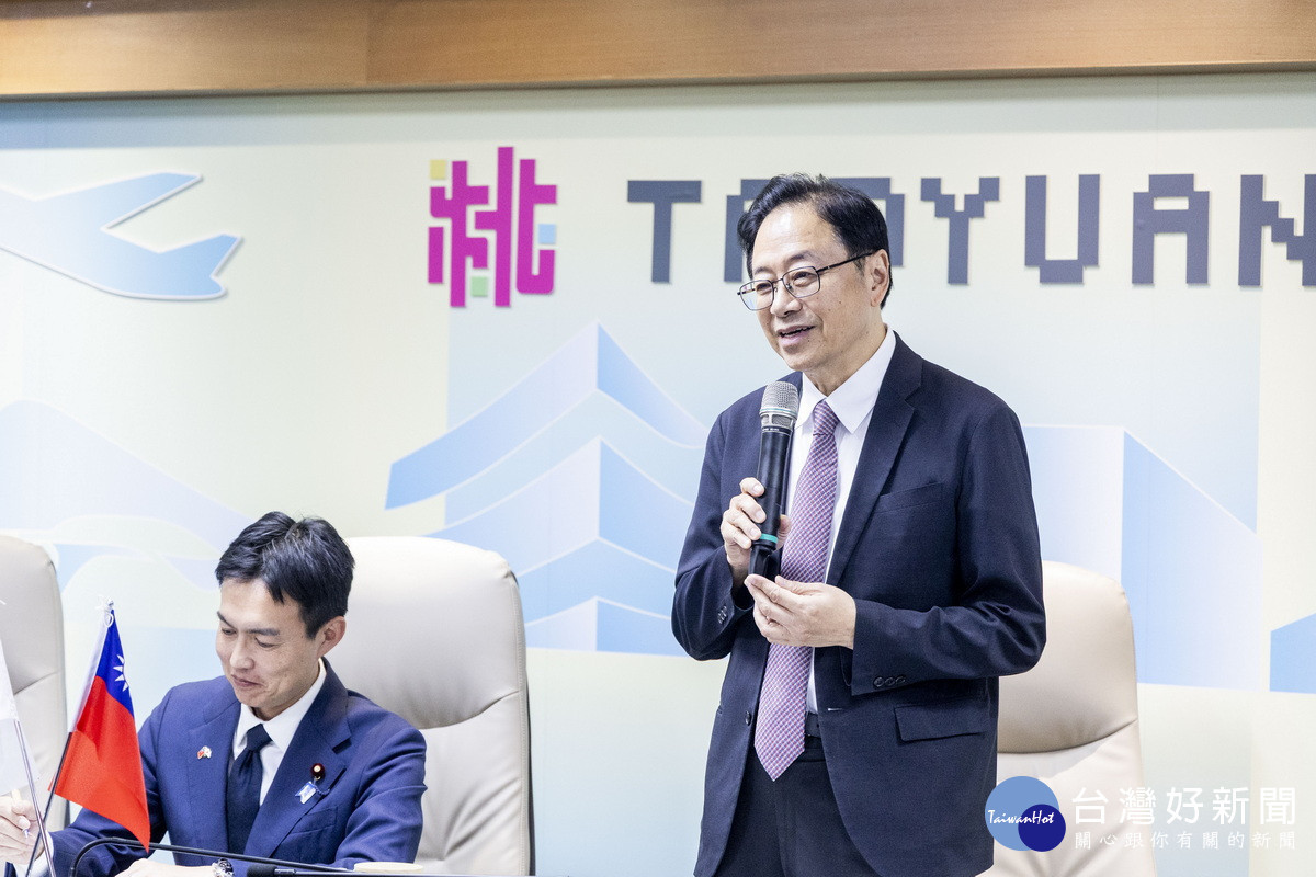 桃園市長張善政致詞。