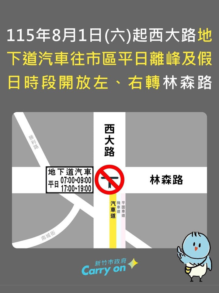 竹市西大路地下道交通管制優化　提升通行效率