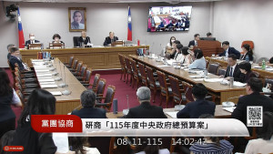 立法院朝野黨團協商115年度中央政府總預算審查。（圖／翻攝自國會頻道YouTube直播）