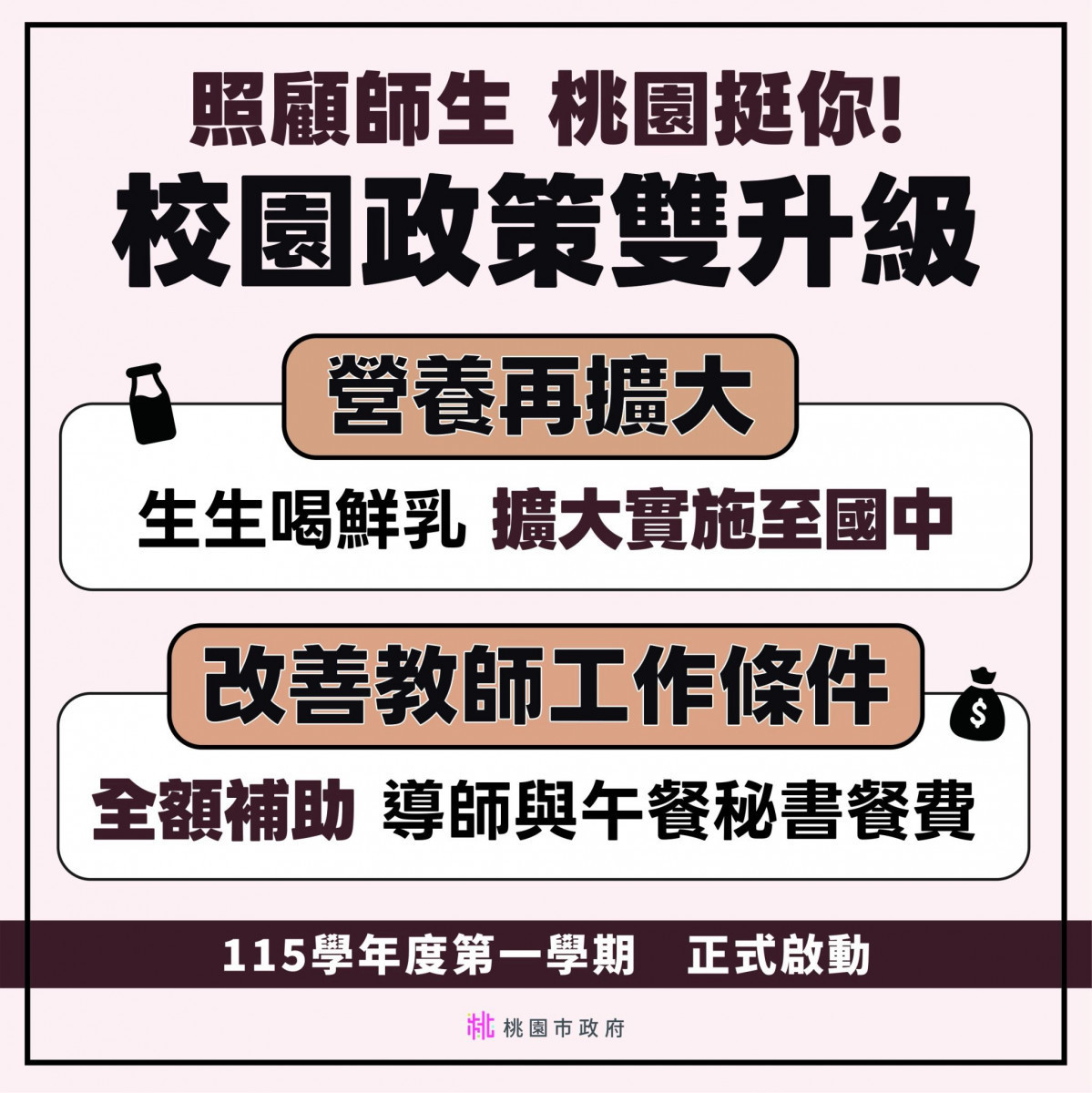 桃園校園政策雙升級。
