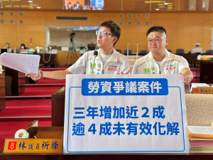 民進黨市議員林祈烽（左）