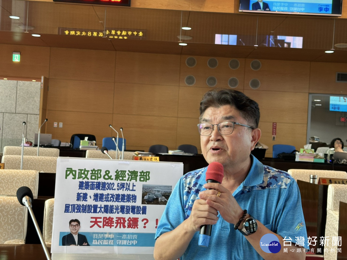 屋頂強制設太陽能板　中市議員憂增加建物災害風險