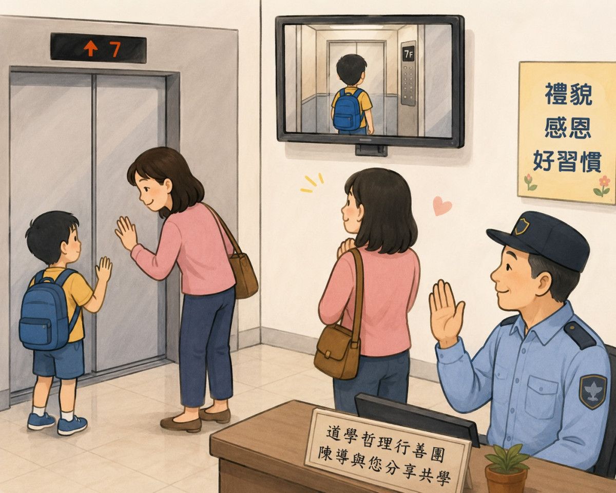 電梯口的溫柔守護