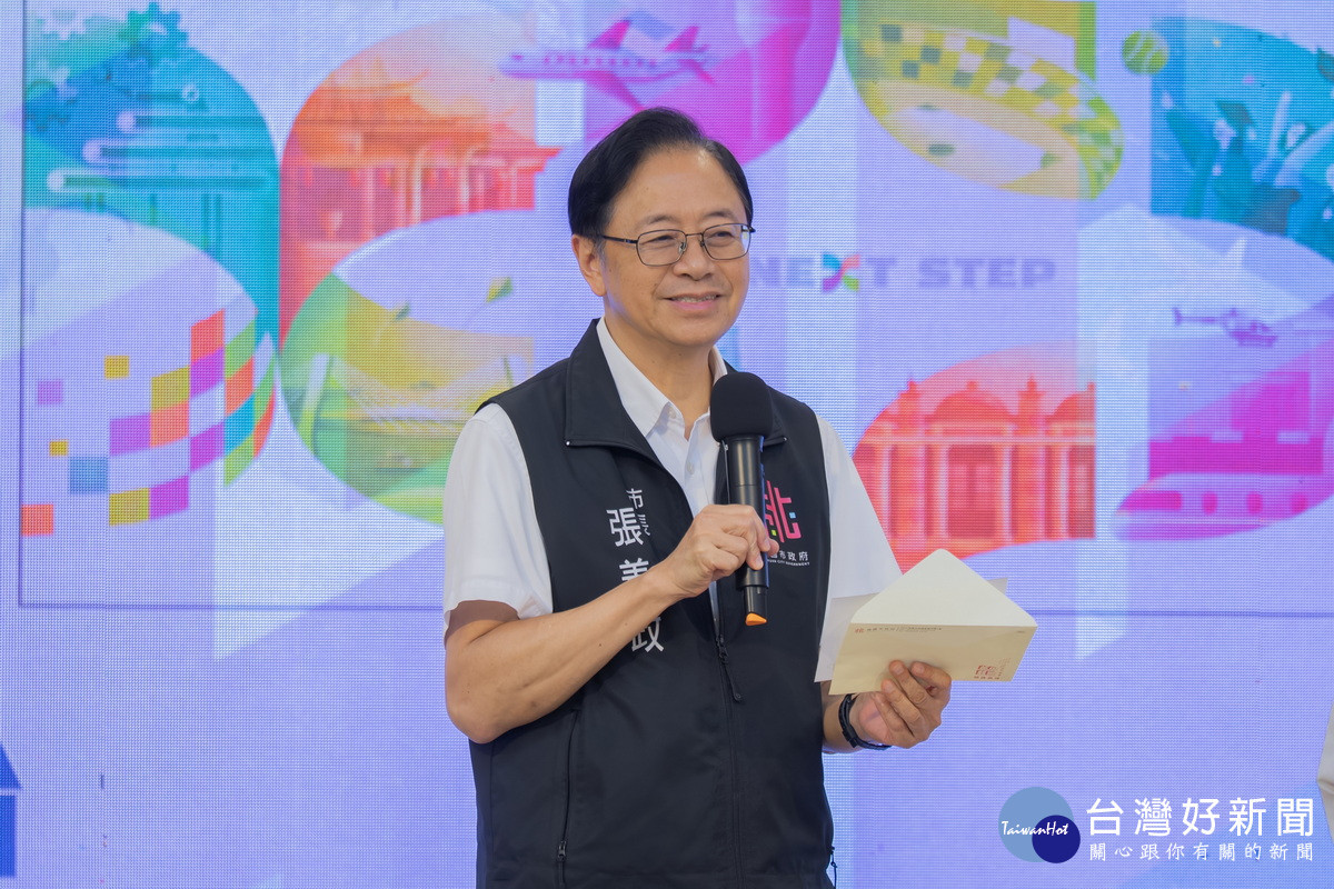 桃園市長張善政致詞。<br />