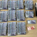 刑事局聯手5縣市警力查破博弈洗錢案，查扣1688萬元現金、手機等贓證物。圖：刑事局 提供