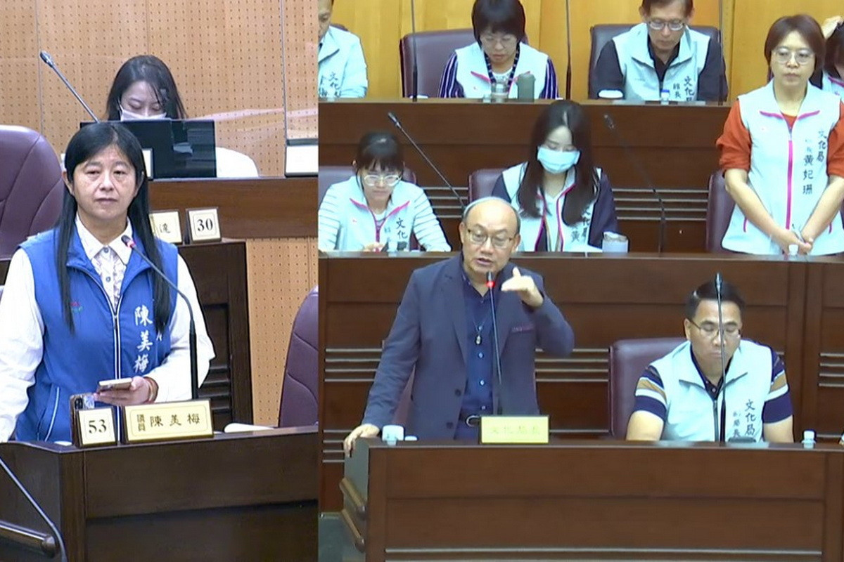 文化局場館營運長期入不敷出,桃園市議員陳美梅質詢文化局長邱正生。<br />