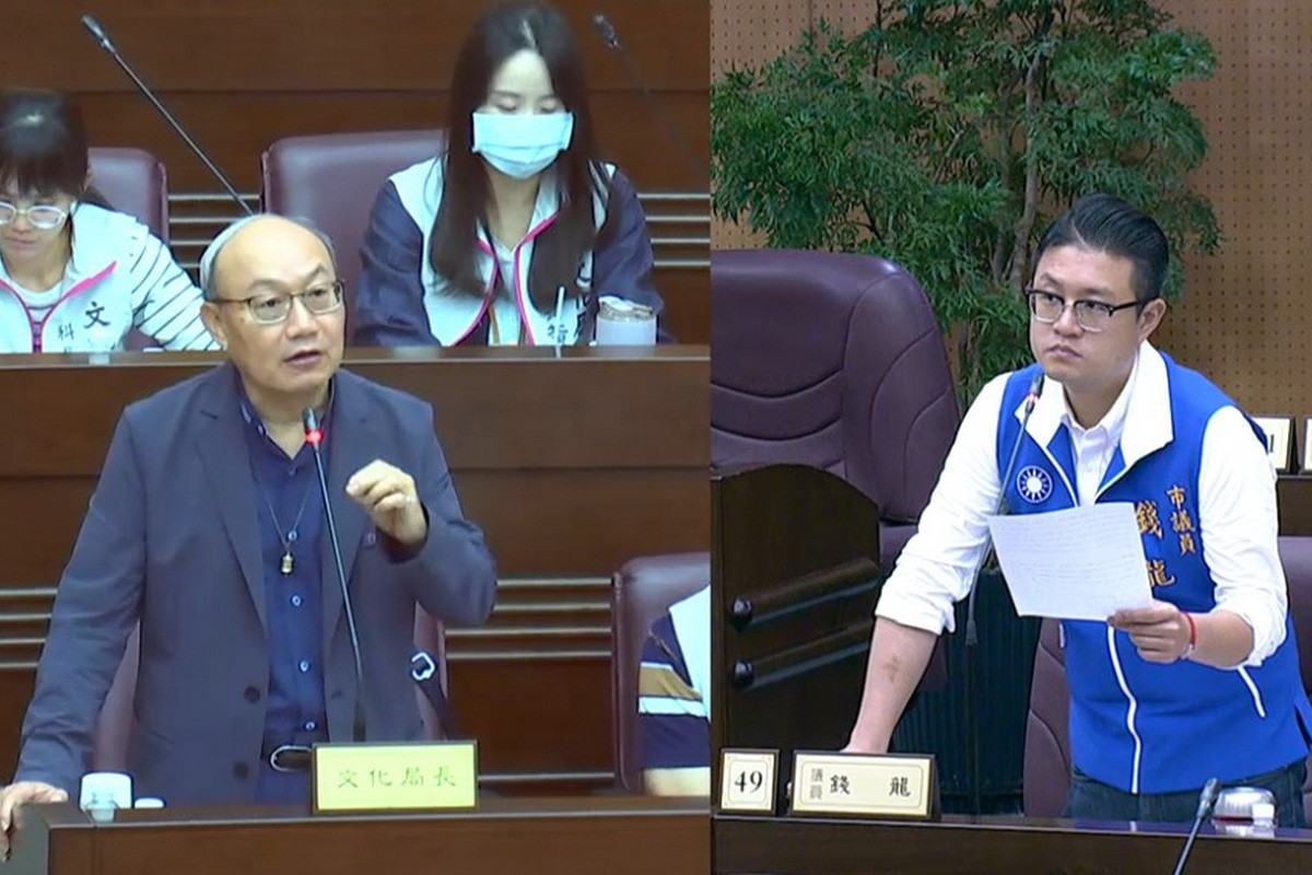 文化局場館營運長期入不敷出,桃園市議員錢龍質詢文化局長邱正生。