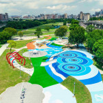 古亭河濱公園新設兒童遊戲場空拍照（圖／台北市水利處提供）