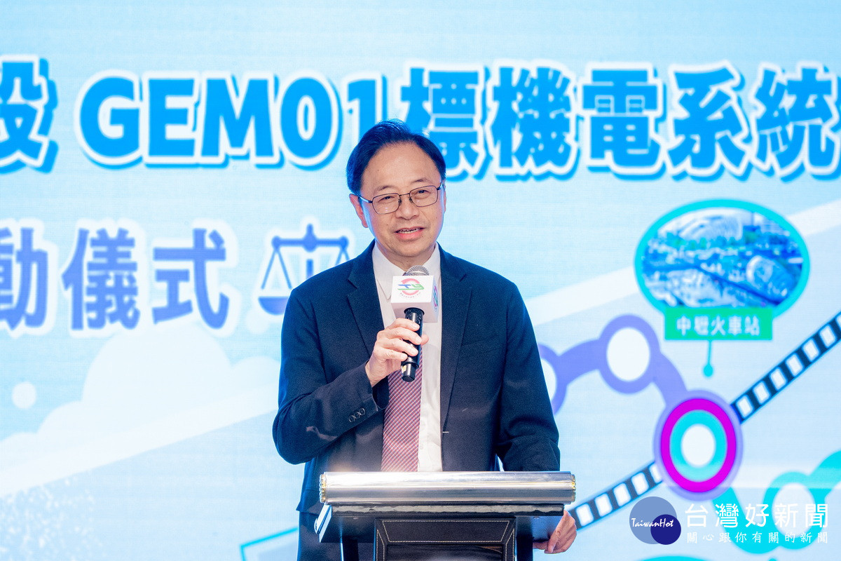 桃園市長張善政致詞。<br />