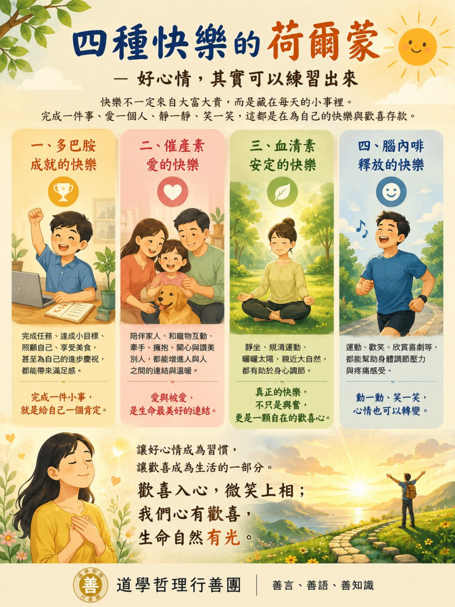 四種快樂的荷爾蒙 — 好心情，其實可以練習出來