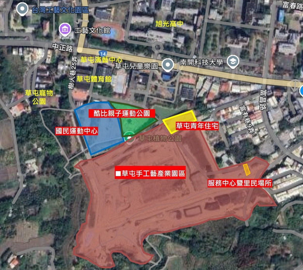 草屯手工藝產業園區位置圖。(南投縣府提供)<br /><br />
