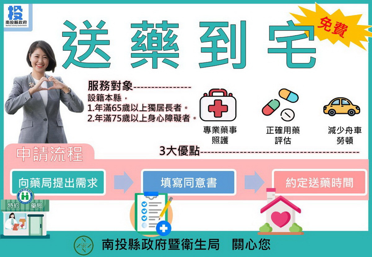 送藥到府已涵蓋全縣。(衛生局提供)