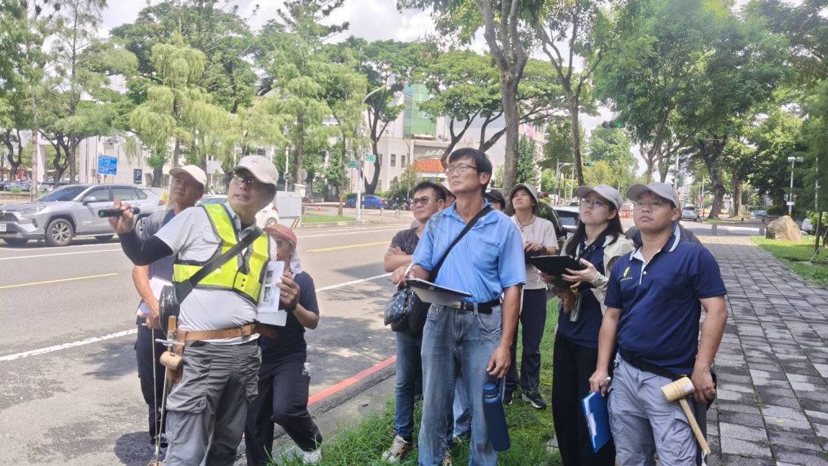 日本街路樹診斷協會樹木醫生今天移師嘉義縣,與台灣,進行現場樹木健康診斷與實務操作。(圖/記者陳致愷攝影)
