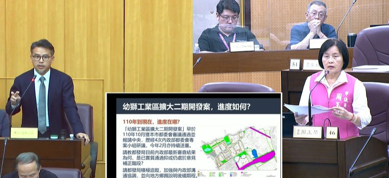 周玉琴議員關切「幼獅工業區擴大二期」專案小組審查進度，都發局長江南志回應。