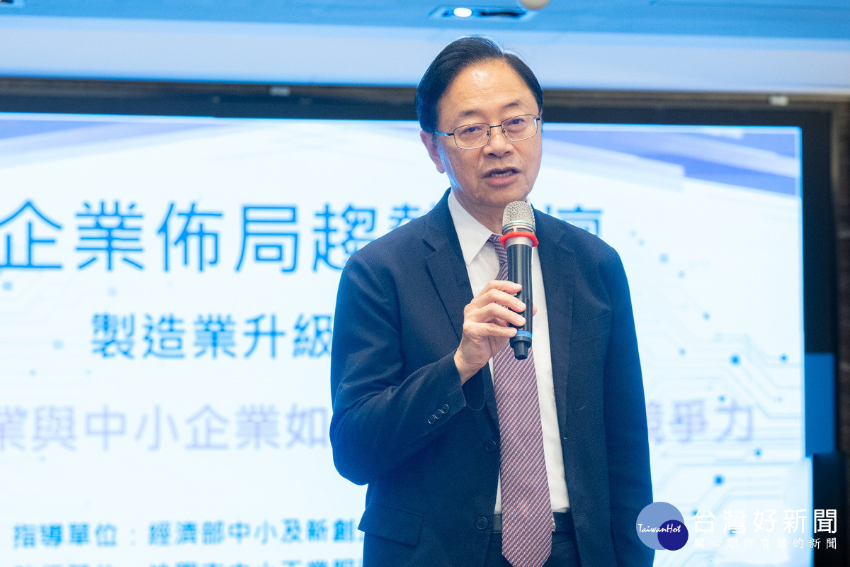 桃園市長張善政致詞。<br />