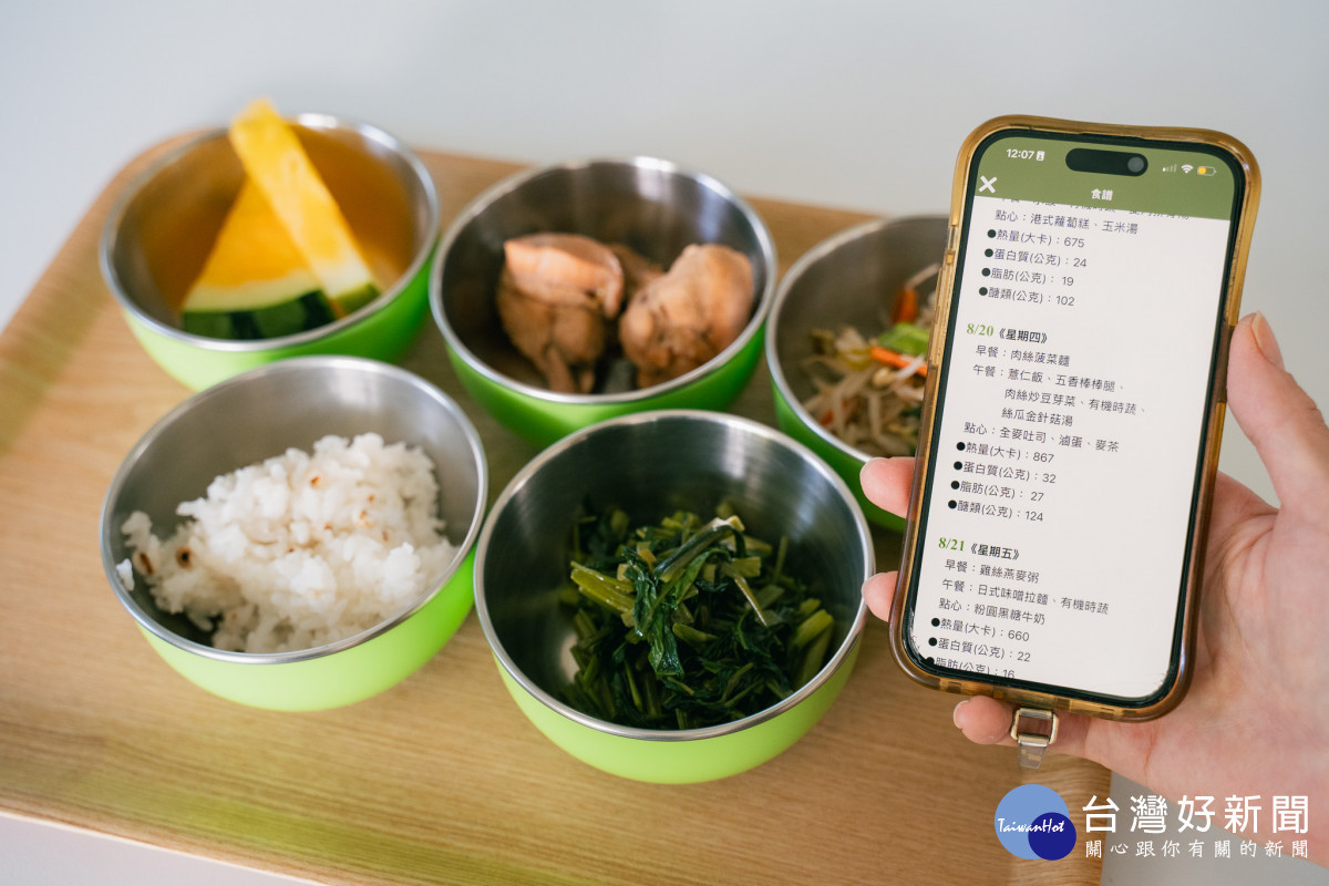 幼兒園每日餐點包含主食、主菜、蔬菜與水果