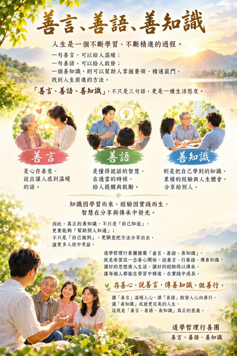 善言、善語、善知識