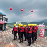 萬人泳渡舉辦在即，先行實地演練。（消防局提供）