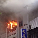 中秋連假首日，台中南區大慶街透天厝3樓傍晚突發火警。（圖/陳招宗翻攝）