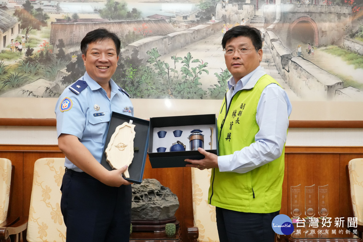 空軍第一聯隊聯隊長拜會澎縣府　林皆興感謝官兵守護領空