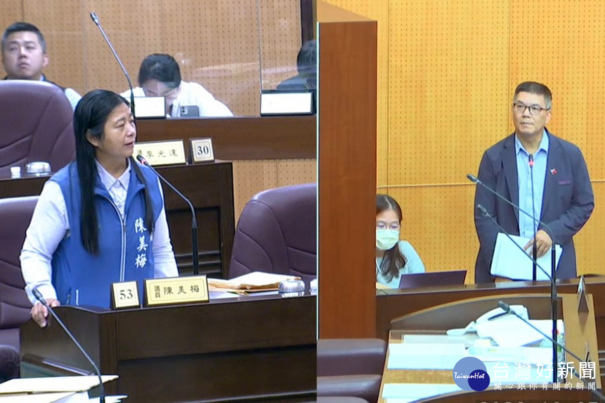 針對勞動權益與就業輔導,桃議員陳美梅質詢勞動局長李賢祥。