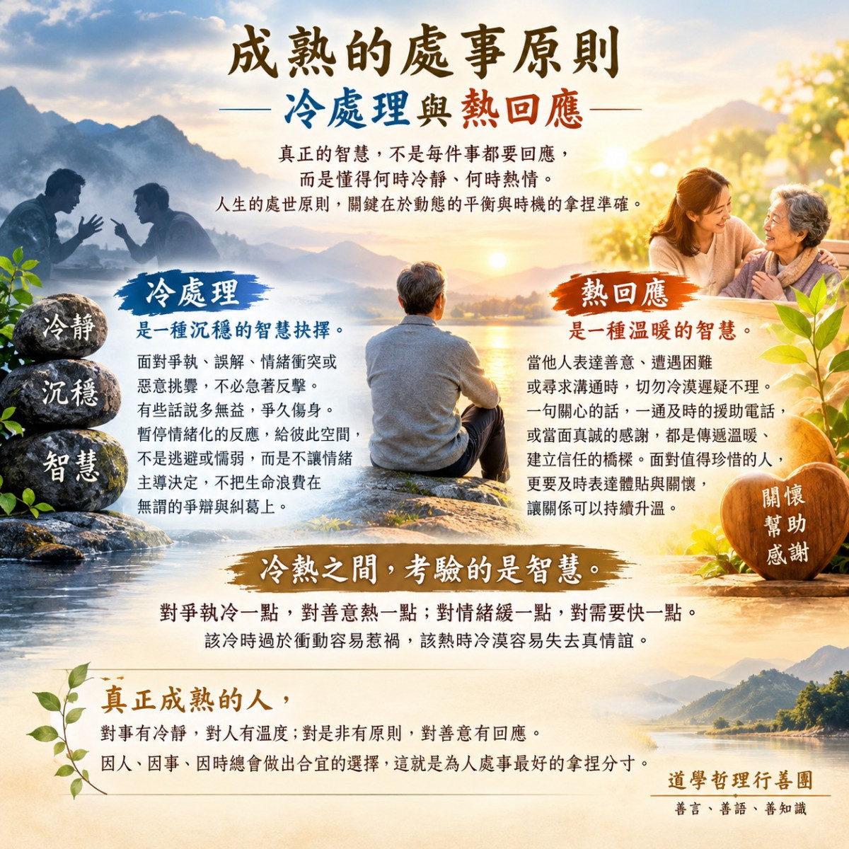 成熟的處事原則：冷處理與熱回應