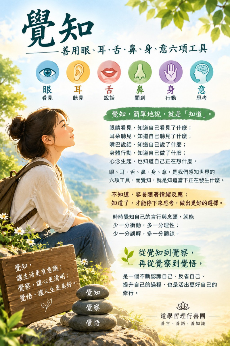覺知 — 善用眼、耳、舌、鼻、身、意六項工具