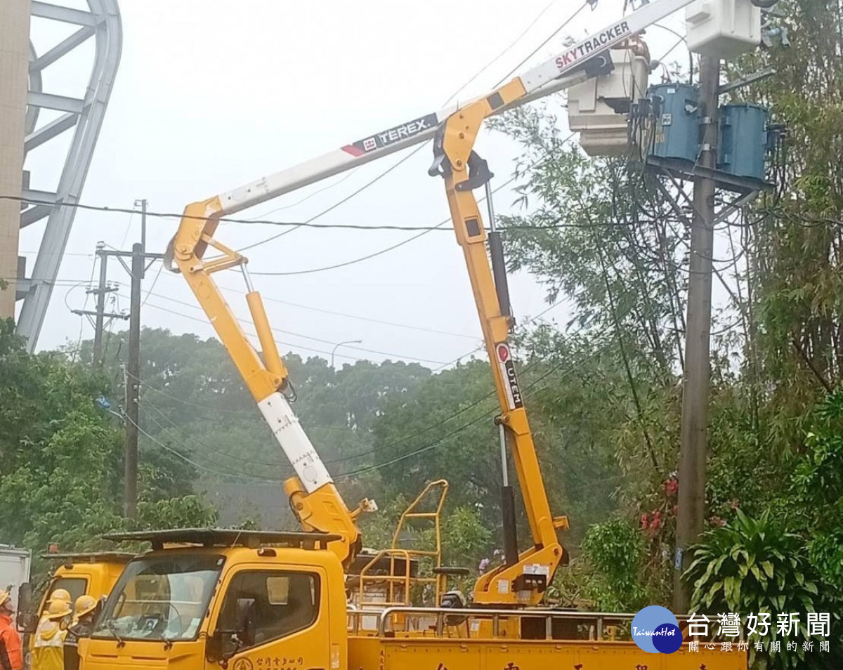 台電北西區處全力動員搶修　復電率已逾94%