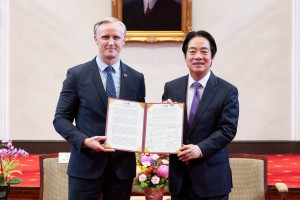 總統賴清德28日上午接見福爾摩沙俱樂部台北年會訪問團。（圖／總統府Flickr）