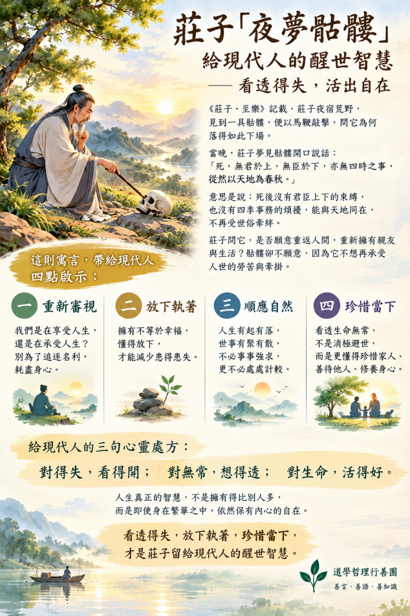 莊子「夜夢骷髏」給現代人的醒世智慧 — 看透得失，活出自在