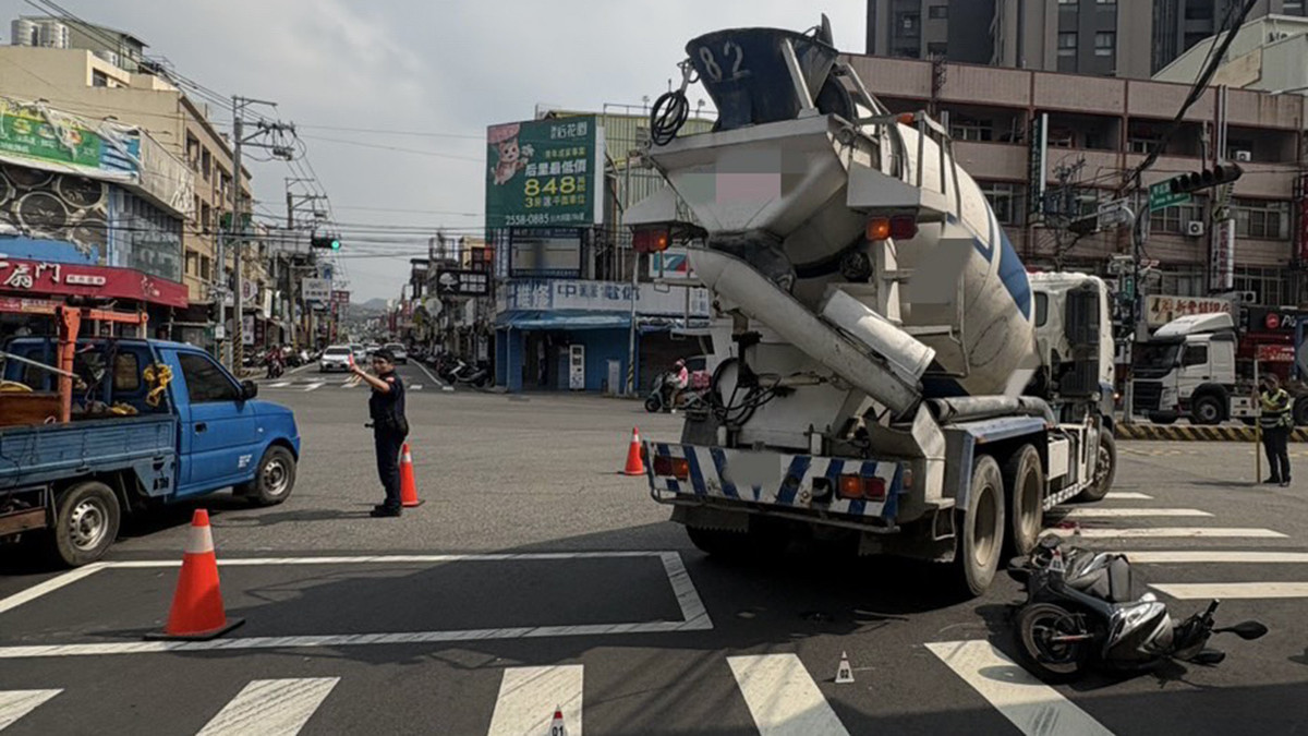 后里預拌車右轉撞機車　乘客慘死輪下！女騎士雙腳擦傷