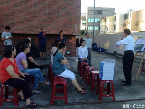 議員林美燕邀請新上任的水利局局長彭紹博與民眾直接面對面，彭紹博局長也拿出誠意提出四大點承諾。